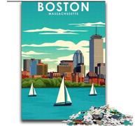 Adult Jigsaw Puzzles 2000 Pieces Boston Massachusetts, Help The Brain Exercise Addictive Toys to Cultivate Patience Perfect Decoration 70x100cm