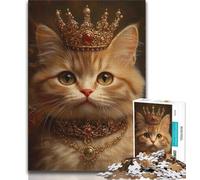 Adult Jigsaw Puzzles 2000 Pieces Cat Wearing A Crown,Help The Brain Exercise Addictive Toys to Cultivate Patience Perfect Decoration 70x100cm