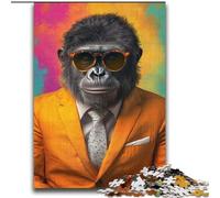 Adult Jigsaw Puzzles 2000 Pieces Chimpanzee in A Suit for Age 14 Years And over Decompressing Intellectual Educational Toy Great Gift 70x100cm