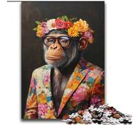 Adult Jigsaw Puzzles 2000 Pieces Chimpanzee in Suit Help The Brain Exercise Addictive Toys to Cultivate Patience Perfect Decoration 70x100cm