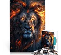 Adult Jigsaw Puzzles 2000 Pieces fire lion king Made of cardboard for and from 14 years and over Vacation at home: killing time Challenging Game Gifts。size：70x100cm/27.5x39.3inch