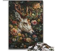 Adult Jigsaw Puzzles 2000 Pieces Floral Deer for 14+ Unique Challenge Game Family Games Christmas Birthday Gifts 70x100cm