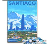 Adult Jigsaw Puzzles 2000 Pieces Santiago Chile Skyline,Decompressing Intellectual Educational Toy Is Ideal As Gifts for The Whole Family 70x100cm