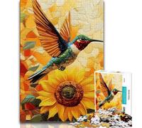 Adult Jigsaw Puzzles 2000 Pieces Sunflower Hummingbird,Help The Brain Exercise Addictive Toys to Cultivate Patience Gift For Birthdays 70x100cm