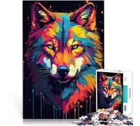 Adult Jigsaw Puzzles 2000 Pieces Wolf Illustration Pop Art Schwierig Schwer einzigartiges Herausforderungsspiel70x100cm