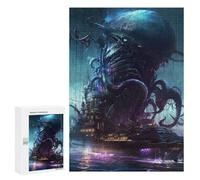 Adult Jigsaw Puzzles 300 PCS Alien Cityscape Sci-Fi Monster Jigsaws for Adults Family Games Presents for Women Educational Challenge 300 PCS