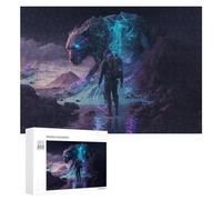 Adult Jigsaw Puzzles 300 PCS Alien Explorer Encounters Glowing Beast Puzzle for Adults Brain Teaser Game Wall Decoration Birthday Present, Gifts, 300 PCS