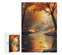 Adult Jigsaw Puzzles 300 PCS Autumn River Scene Jigsaw for Adults Relaxing Games Birthday Present Great Gift for Gaming 300 PCS