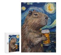 Adult Jigsaw Puzzles 300 PCS Capybara Drinking Beer Teenagers Puzzles Toy Wall Decor Pattern Assembly Gifts for Friends And Family 300 PCS
