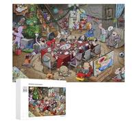 Adult Jigsaw Puzzles 300 PCS Christmas Chaos A Family Gathering Puzzle for Adults Brain Teaser Game Wall Decoration Birthday Present, Gifts, 300 PCS