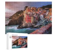 Adult Jigsaw Puzzles 300 PCS Colorful Coastal Village Puzzles for Adults Hands-on Game Enhance Memory Gifts for Friends And Family 300 PCS