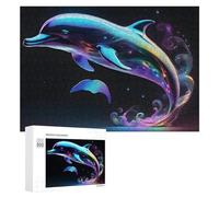 Adult Jigsaw Puzzles 300 PCS Colorful Dolphin Dance Jigsaw for Adults Relax Games Presents for Women Birthday Present, Gifts, 300 PCS