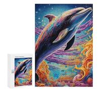 Adult Jigsaw Puzzles 300 PCS Colorful Dolphin Underwater Scene-1 Jigsaw for Adults Relax Games Presents for Women Birthday Present, Gifts, 300 PCS