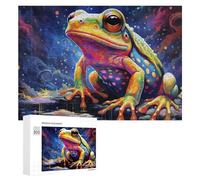 Adult Jigsaw Puzzles 300 PCS Colorful Fantasy Frog -4 Puzzles for Adults Hands-on Game Enhance Memory Gifts for Friends And Family 300 PCS