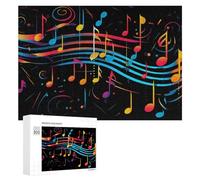 Adult Jigsaw Puzzles 300 PCS Colorful Music Notes Dance Puzzle for Adults Brain Teaser Game Wall Decoration Birthday Present, Gifts, 300 PCS