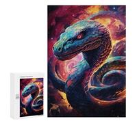 Adult Jigsaw Puzzles 300 PCS Cosmic Serpent Portrait Puzzle for Adults Brain Teaser Game Wall Decoration Birthday Present, Gifts, 300 PCS