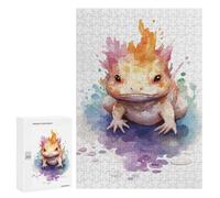 Adult Jigsaw Puzzles 300 PCS Cute Axolotl Watercolor Teenagers Puzzles Toy Wall Decor Pattern Assembly Gifts for Friends And Family 300 PCS