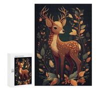 Adult Jigsaw Puzzles 300 PCS Cute Deer Animal Cartoon Teenagers Puzzles Toy Wall Decor Pattern Assembly Gifts for Friends And Family 300 PCS