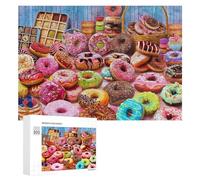 Adult Jigsaw Puzzles 300 PCS Delicious Assorted Donuts Collection Jigsaw for Adults Relax Games Presents for Women Birthday Present, Gifts, 300 PCS