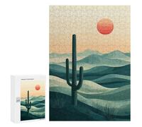 Adult Jigsaw Puzzles 300 PCS Desert Sunset Landscape Jigsaw for Adults Relaxing Games A Work of Art Birthday Present, Gifts, 300 PCS