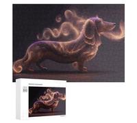 Adult Jigsaw Puzzles 300 PCS Enchanted Dachshund A Mystical Artwork Jigsaw for Adults Relax Games Presents for Women Birthday Present, Gifts, 300 PCS
