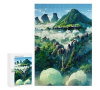 Adult Jigsaw Puzzles 300 PCS Enchanted Forest Above The Clouds Puzzle for Adults Brain Teaser Game Wall Decoration Birthday Present, Gifts, 300 PCS