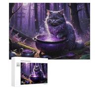 Adult Jigsaw Puzzles 300 PCS Enchanted Forest Potion Cat Puzzles for Adults Hands-on Game Enhance Memory Gifts for Friends And Family 300 PCS