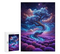 Adult Jigsaw Puzzles 300 PCS Enchanted Lavender Field Jigsaw Puzzles for Adults Stress Reliever Challenging To Complete Brainteaser Family Games 300 PCS