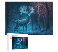 Adult Jigsaw Puzzles 300 PCS Enchanted Winter Forest with Glowing Deer Jigsaw for Adults Relax Games Presents for Women Birthday Present, Gifts, 300 PCS