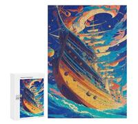 Adult Jigsaw Puzzles 300 PCS Fantasy Sailing Ship -4 Puzzles for Adults Hands-on Game Enhance Memory Gifts for Friends And Family 300 PCS