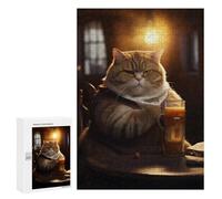 Adult Jigsaw Puzzles 300 PCS Fat Cat Beer Drinking Bar Jigsaw for Adults Relaxing Games Birthday Present Great Gift for Gaming 300 PCS