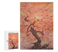 Adult Jigsaw Puzzles 300 PCS Full Cherry Blossom Tree Teenagers Puzzles Toy Wall Decor Pattern Assembly Gifts for Friends And Family 300 PCS