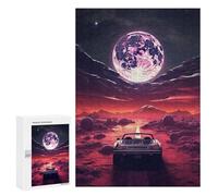 Adult Jigsaw Puzzles 300 PCS Galactic Drive Moonlit Journey Jigsaw Puzzles for Adults Stress Reliever Challenging To Complete Brainteaser Family Games 300 PCS