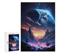 Adult Jigsaw Puzzles 300 PCS Galactic Twilight Fantasy Teenagers Puzzles Toy Wall Decor Pattern Assembly Gifts for Friends And Family 300 PCS