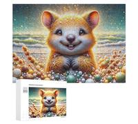 Adult Jigsaw Puzzles 300 PCS Golden Hamster on Beach Puzzle for Adults Brain Teaser Game Wall Decoration Birthday Present, Gifts, 300 PCS