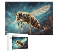 Adult Jigsaw Puzzles 300 PCS Golden Honey Bee in Flight Puzzle for Adults Brain Teaser Game Wall Decoration Birthday Present, Gifts, 300 PCS