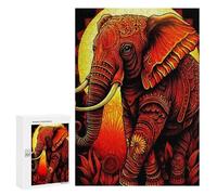 Adult Jigsaw Puzzles 300 PCS Golden Mandala Elephant Art Puzzle for Adults Brain Teaser Game Wall Decoration Birthday Present, Gifts, 300 PCS