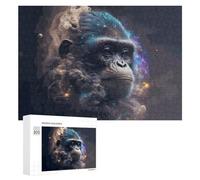 Adult Jigsaw Puzzles 300 PCS Gorilla in Cosmic Dreamscape Puzzle for Adults Brain Teaser Game Wall Decoration Birthday Present, Gifts, 300 PCS