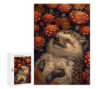 Adult Jigsaw Puzzles 300 PCS Hedgehog in Autumn Teenagers Puzzles Toy Wall Decor Pattern Assembly Gifts for Friends And Family 300 PCS