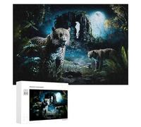 Adult Jigsaw Puzzles 300 PCS Jungle Moonlit Stroll Puzzles for Adults Hands-on Game Enhance Memory Gifts for Friends And Family 300 PCS