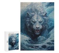 Adult Jigsaw Puzzles 300 PCS Lion Waves Japanese Teenagers Puzzles Toy Wall Decor Pattern Assembly Gifts for Friends And Family 300 PCS
