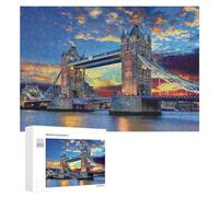 Adult Jigsaw Puzzles 300 PCS London Bridge Sunset Puzzle -1 Jigsaw for Adults Relax Games Presents for Women Birthday Present, Gifts, 300 PCS