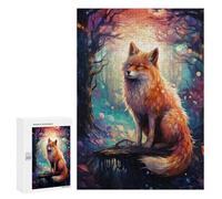 Adult Jigsaw Puzzles 300 PCS Magical Forest Fox-8 Jigsaw Puzzles for Adults Stress Reliever Challenging To Complete Brainteaser Family Games 300 PCS