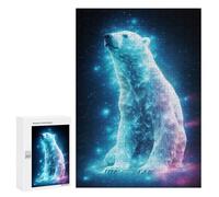Adult Jigsaw Puzzles 300 PCS Neon Polar Bear Nebulae Teenagers Puzzles Toy Wall Decor Pattern Assembly Gifts for Friends And Family 300 PCS