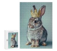 Adult Jigsaw Puzzles 300 PCS Pastel Rabbit King Crown Jigsaw for Adults Relaxing Games A Work of Art Birthday Present, Gifts, 300 PCS