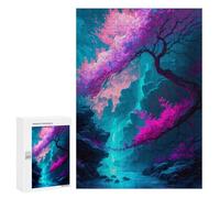 Adult Jigsaw Puzzles 300 PCS Pink Cherry Blossom Nature Jigsaw for Adults Relaxing Games Birthday Present Great Gift for Gaming 300 PCS