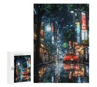 Adult Jigsaw Puzzles 300 PCS Rainy Night in Tokyo Teenagers Puzzles Toy Wall Decor Pattern Assembly Gifts for Friends And Family 300 PCS