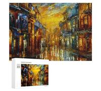 Adult Jigsaw Puzzles 300 PCS Rainy Street Reflections Puzzle for Adults Brain Teaser Game Wall Decoration Birthday Present, Gifts, 300 PCS