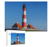 Adult Jigsaw Puzzles 300 PCS Red And White Lighthouse Tower Puzzle for Adults Brain Teaser Game Wall Decoration Birthday Present, Gifts, 300 PCS
