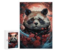 Adult Jigsaw Puzzles 300 PCS Red Rose Panda Portrait Puzzles for Adults Hands-on Game Enhance Memory Gifts for Friends And Family 300 PCS